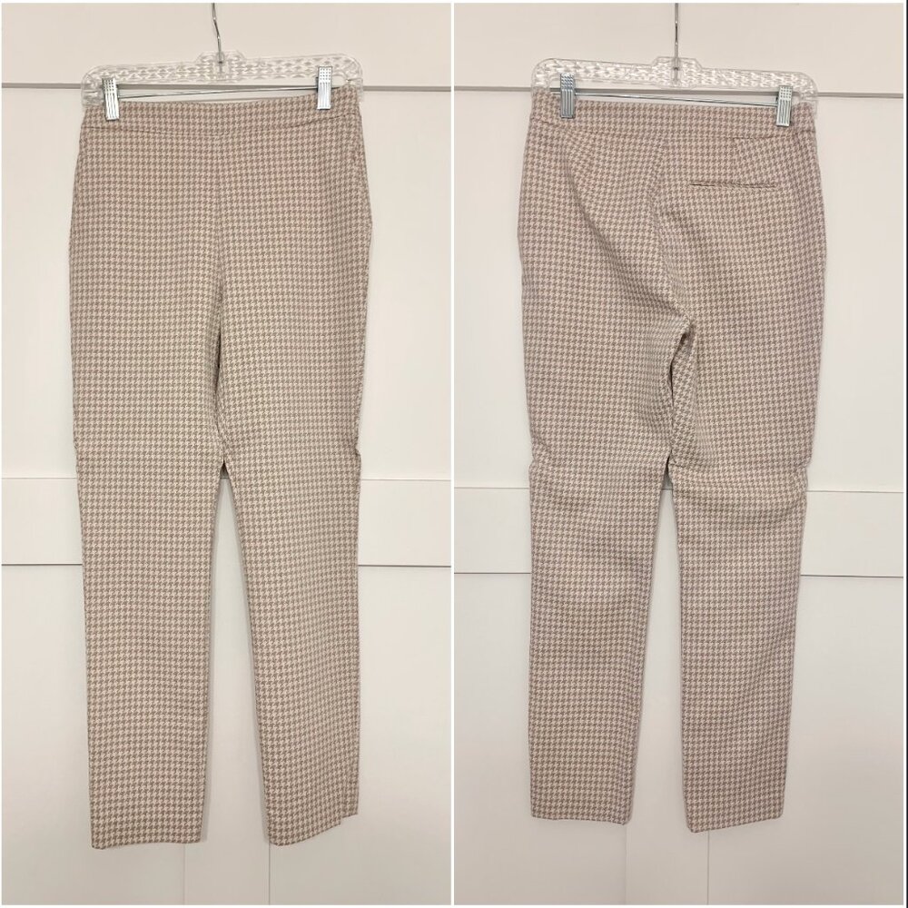 Sezane Clara trousers NWOT in Camel/Ecru Houndstooth, size 36 FR/4 US
